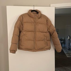 Tan puffer jacket